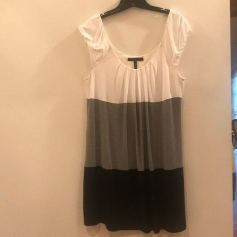 🖤🤍 BCBGMaxAzria Petites Women’s Colorblock Dress | White, Gray & Black | Size